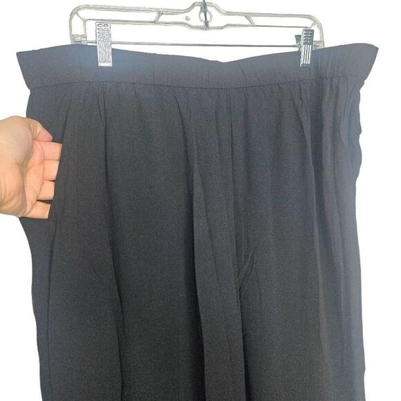 Eileen Fisher Black Silk Pull On Pants Pockets Size 1X - Picture 3 of 8